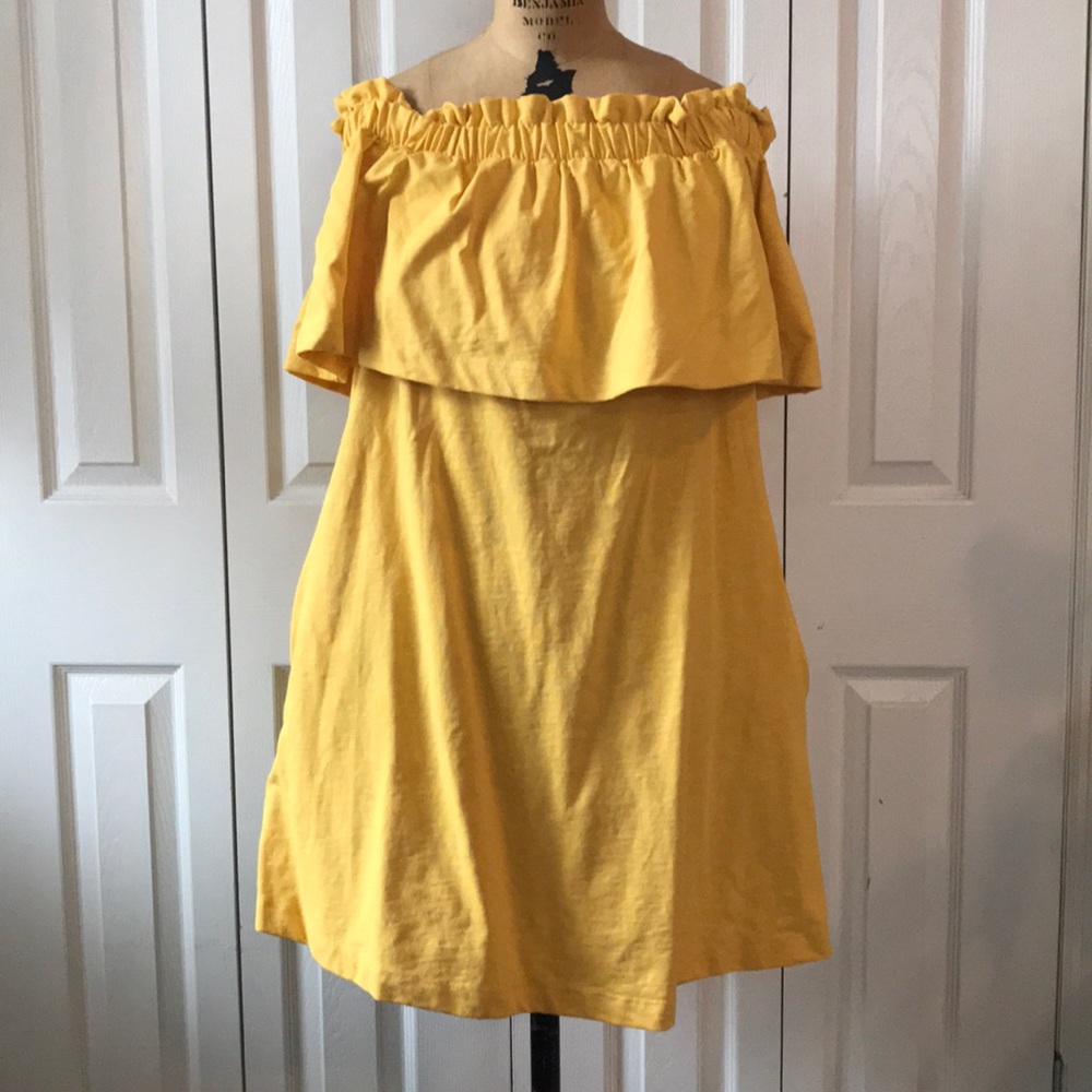 Yellow off the shoulder sundress